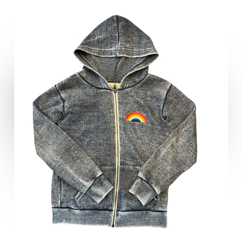 Vintage Havana Girls Zip Up Hoodie - Gray / Blue - Size M 10-12